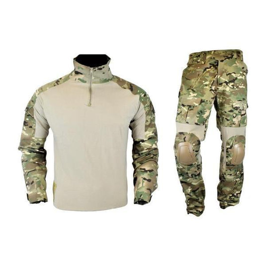 js-tactical completo warrior combat shirt + pantaloni colore MULTICAM 