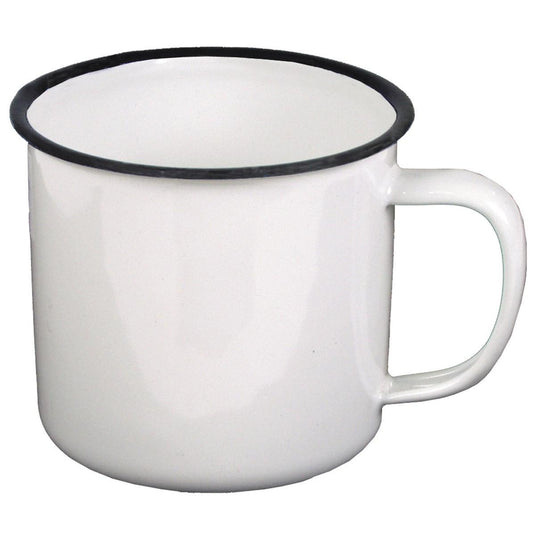 tazza smaltata, bianco-nero, ca. 350 ml 