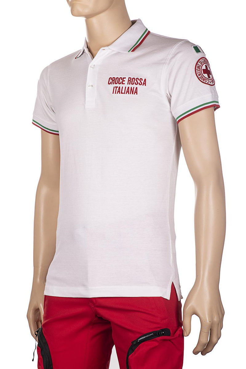 Load image into Gallery viewer, POLO MANICA CORTA RICAMATA CROCE ROSSA ITALIANA 
