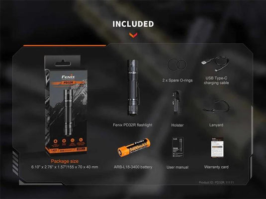 Fenix PD32R version RICARICABILE 1400lumens 