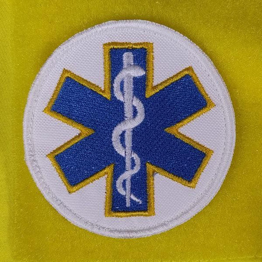 Distintivo patch ricamato STAR OF LIFE Esculapio con velcro 