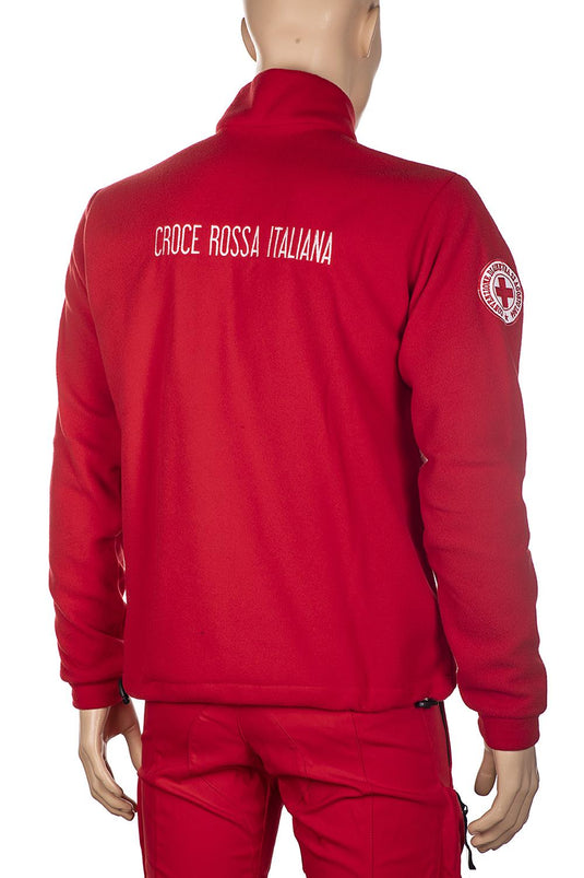 MAGLIA IN PILE UNISEX MEZZA ZIP CROCE ROSSA ITALIANA 