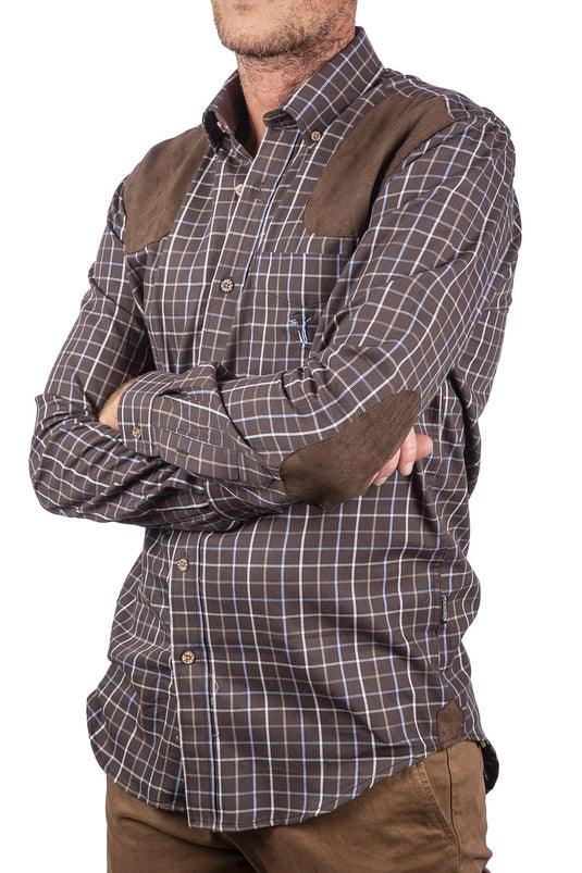 camicia sologne uomo a quadri marrone 