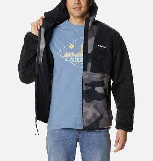 BACKBOWL SHERPA ORSETTO UOMO ZIP LUNGA E CAPPUCCIO  COLUMBIA BICOLORE 