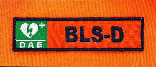 DAE qualifica ricamata ANPAS arancione scritte blu notte BLS-D 
