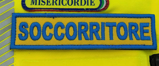 qualifiche ricamate misericordie giallo ciano SOCCORRITORE 