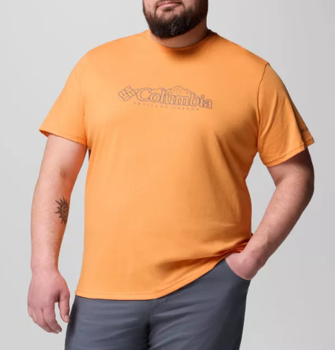 T-shirt  casual in cotone biologico con logo columbia da uomo - taglia forte 