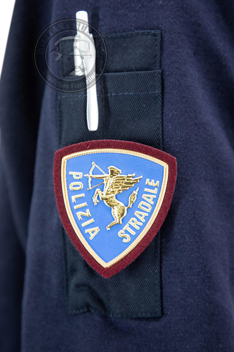 Load image into Gallery viewer, Maglia in felpa con zip ricamata POLIZIA DI STATO 
