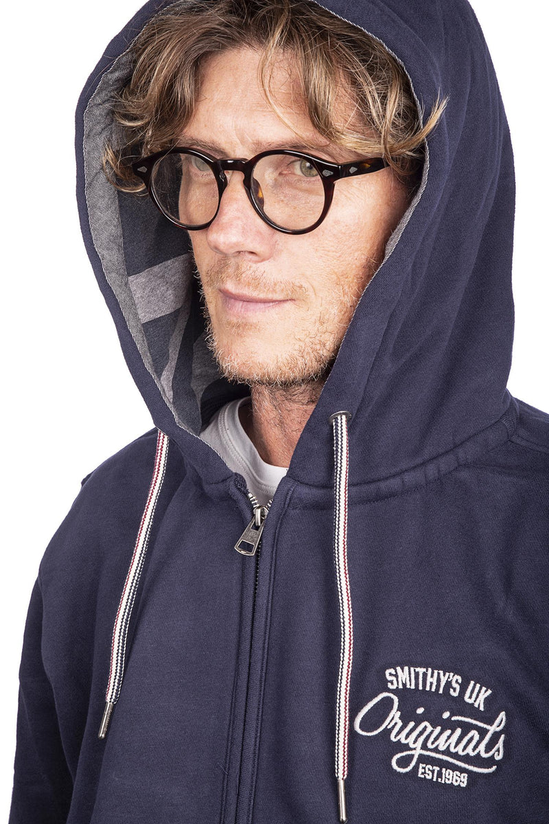 Carica immagine in Galleria Viewer, smithy's felpa ricamata zip lunga uomo Navy Blue 
