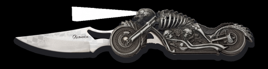 MARTINEZ ALBAINOX coltello scheletro su moto 