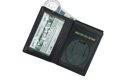 portafoglio in pelle con alloggio per placca VIGILI DEL FUOCO  ministeriale<BR/>MINISTERO DELL' INTERNO 