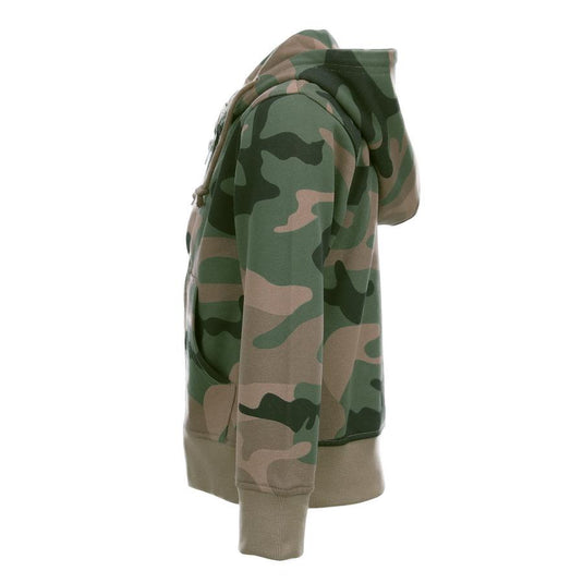 felpa giacca bambino con cappuccio e zip mimetico woodland 