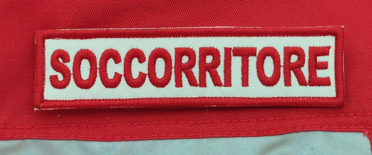 qualifica ricamata croce rossa rosso su bianco SOCCORRITORE 