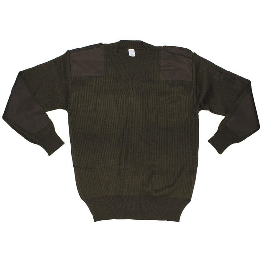 maglione in lana scollo v originale esercito italiano nuovo verde oliva 