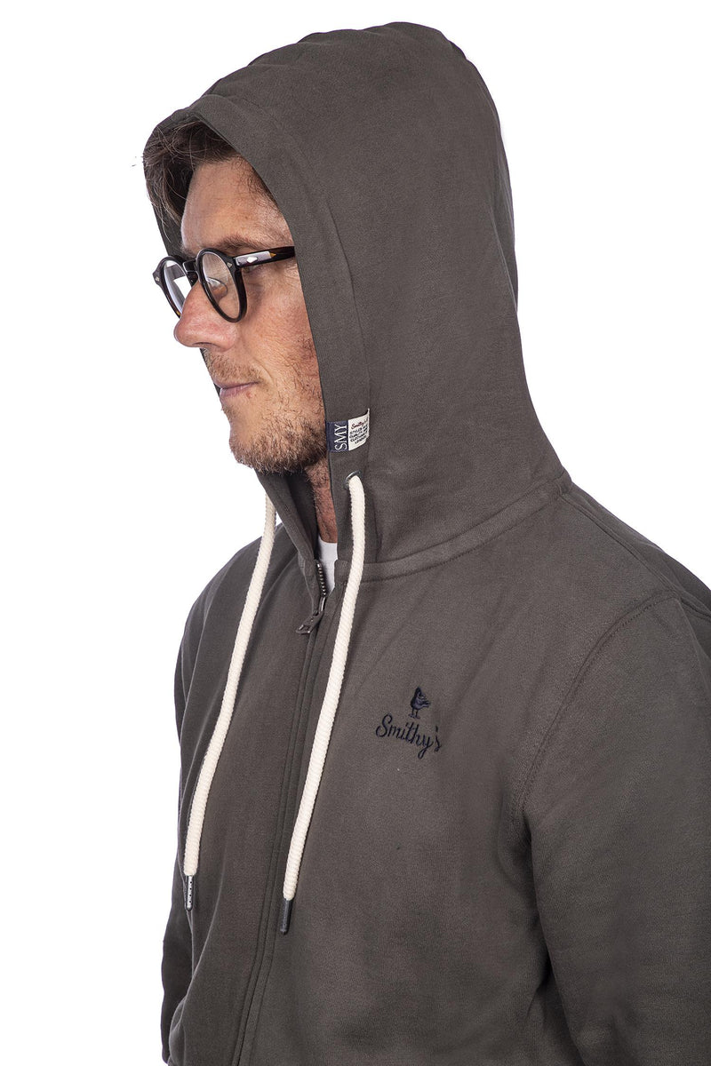 Carica immagine in Galleria Viewer, Smithy's felpa uomo cappuccio e zip Verde militare<BR/> 
