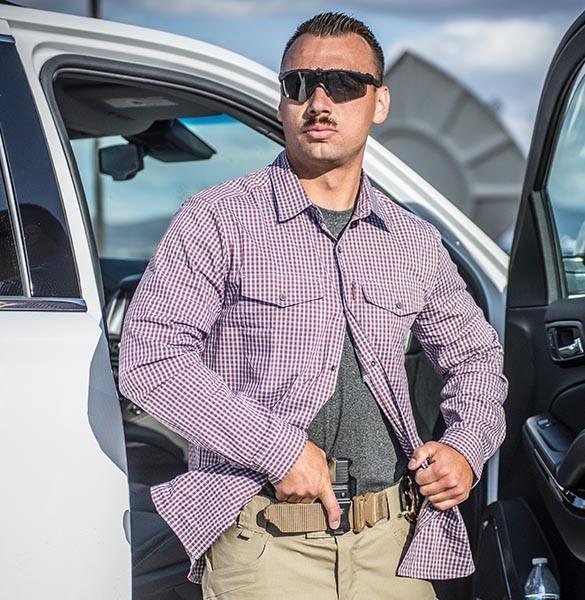 Carica immagine in Galleria Viewer, covert concealed carry shirt camicia tattica a quadri<BR/> 
