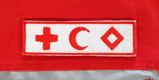 qualifica ricamata croce rossa rosso su bianco AUTISTA 
