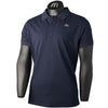 MICO Short-sleeved button-up polo shirt for men - extra dry active travel BLUE
