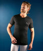 KONUS MEN'S BLACK ROUND NECK SHORT SLEEVE THERMAL SHIRT