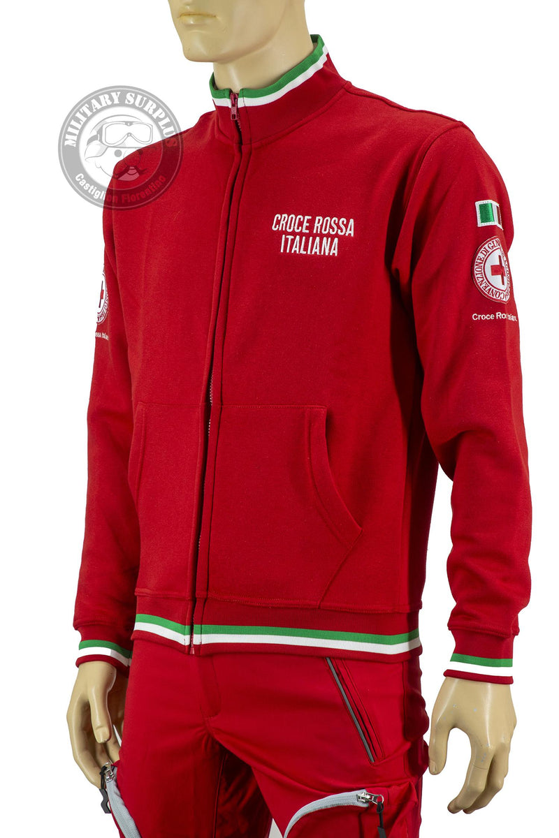 Carica immagine in Galleria Viewer, Felpa giacca zip lunga Croce Rossa Italiana con riami e tricolore 
