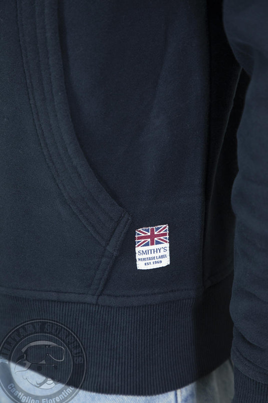 Smithy's felpa hoodie zip lunga e cappuccio  uomo Navy Blue 