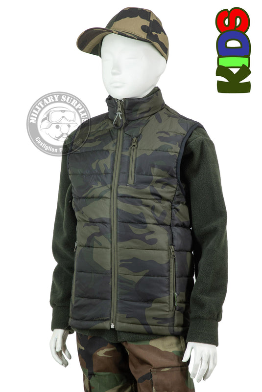 Gilet trapuntato camo TREK per bambini 