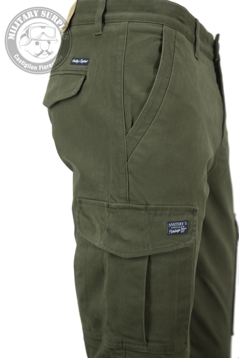 Load image into Gallery viewer, Smithy's pantaloni cargo uomo military green 
