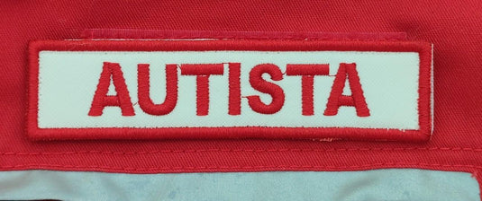 qualifica ricamata croce rossa rosso su bianco AUTISTA 