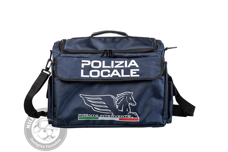 Load image into Gallery viewer, Borsa ricamata grande POLIZIA LOCALE con pegaso PRONTO INTERVENTO 
