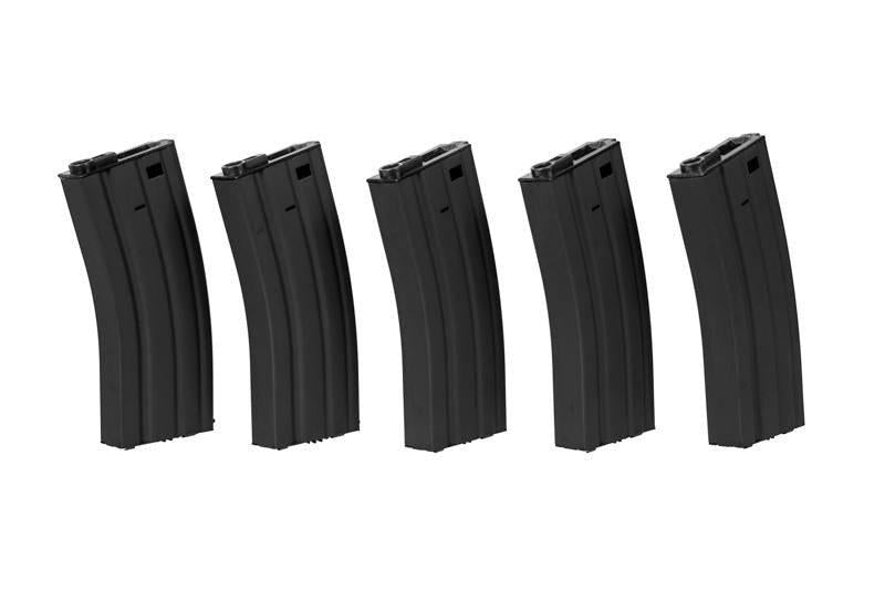 Carica immagine in Galleria Viewer, set di 5 caricatori hi-cap 300 bb per repliche m4/m16 - nero 
