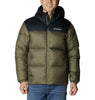 COLUMBIA men's puffect™ hooded puffer jacket green/black