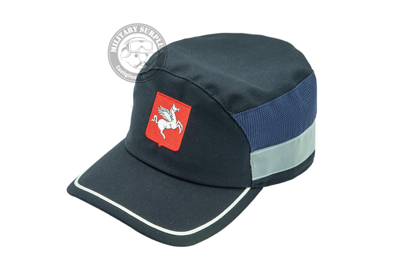 Carica immagine in Galleria Viewer, Berretto Pasubio POLIZIA LOCALE con logo TOSCANA  misto cotone colore blu 
