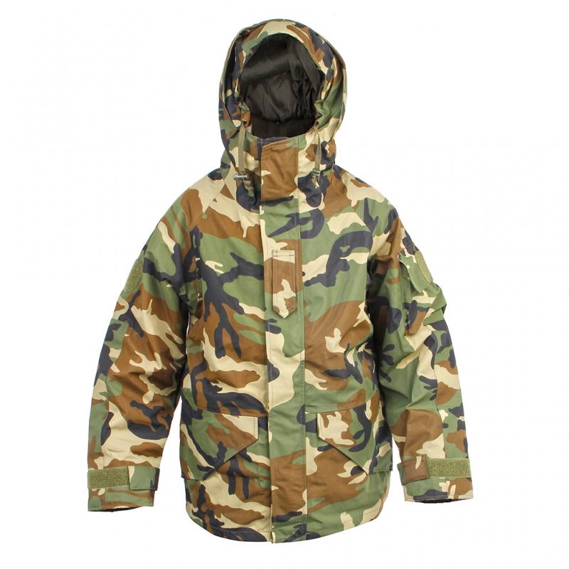 Carica immagine in Galleria Viewer, ECWCS PARKA IMPERMEABILE E TRASPIRANTE CON IMBOTTITURA INTERNA IN PILE STACCABILE COLORAZIONE WOODLAND AMERICANO 
