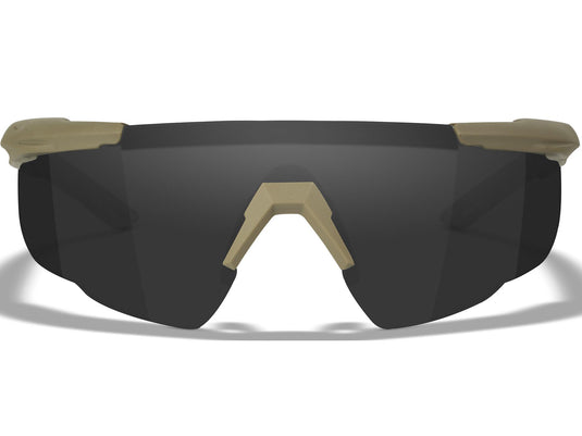 Saber Advanced occhiali tattici a protezione balistica set 3 lenti trasparente + grey + light rust montatura COYOTE TAN 