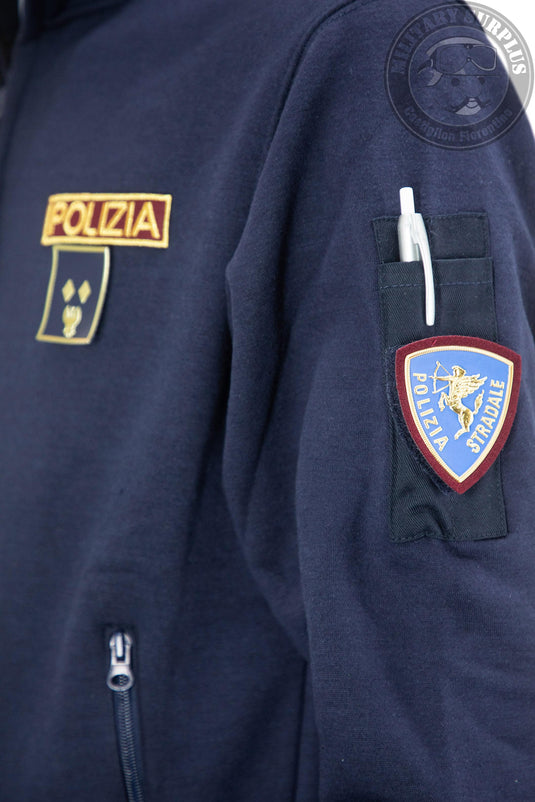Maglia in felpa con zip ricamata POLIZIA DI STATO 