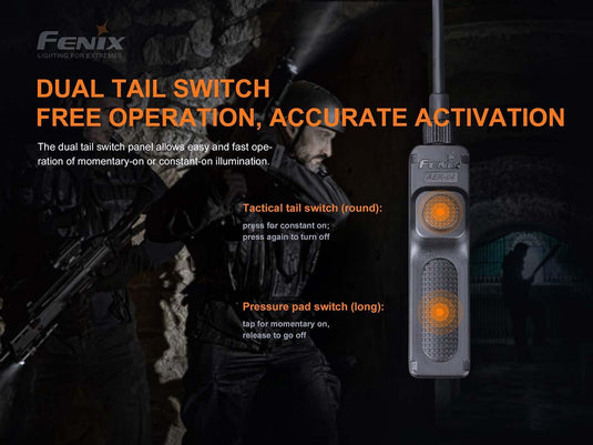 INTERRUTTORE REMOTO PER TORCE FENIX AER-04: TK30, TK22 V2.0, TK22 UE e HT18.<BR/> 