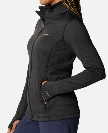 park view™ grid fleece full zip donna columbia NERO 