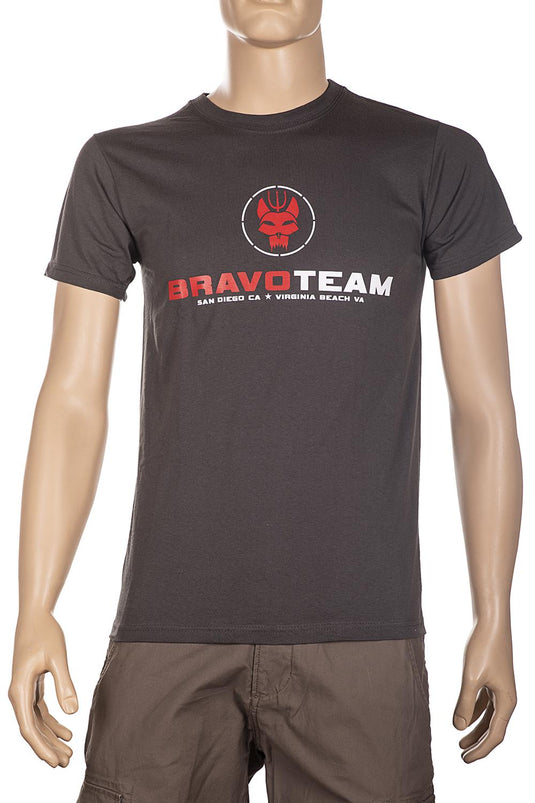 T-shirt stampata fronte retro BRAVO TEAM GRIGIO 