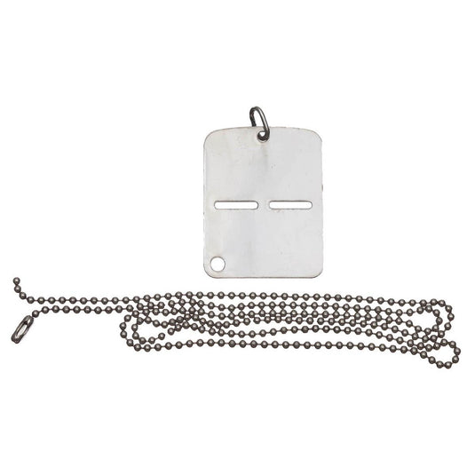 piastrina originale italiana in acciaio inox con catenella 