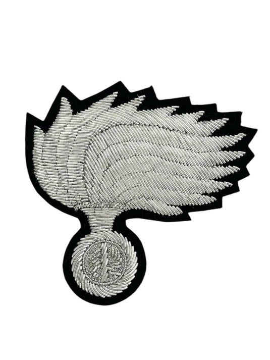 fregio berretto cc fiamma argento lucida 