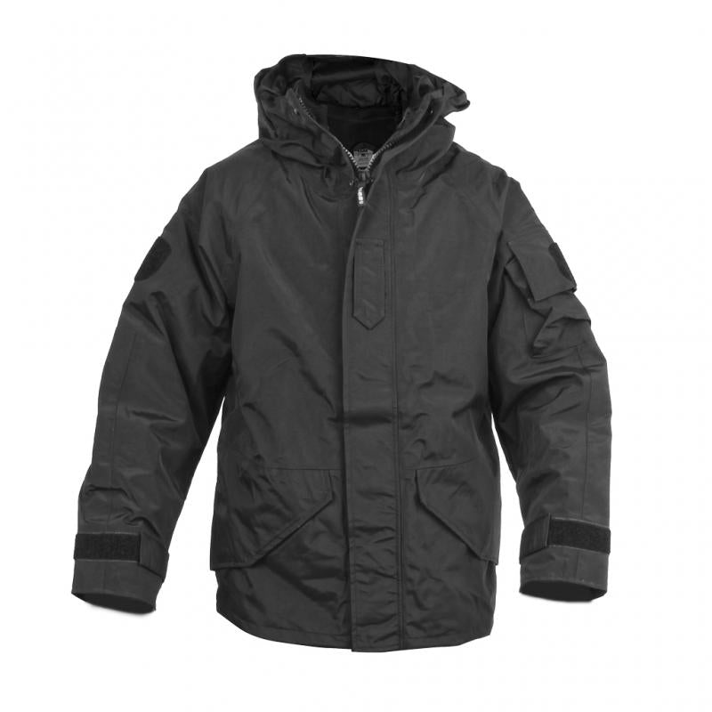 Carica immagine in Galleria Viewer, ECWCS PARKA IMPERMEABILE E TRASPIRANTE CON IMBOTTITURA INTERNA IN PILE STACCABILE COLORE NERO 
