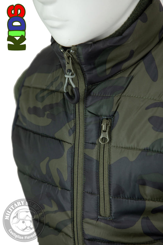 Gilet trapuntato camo TREK per bambini 