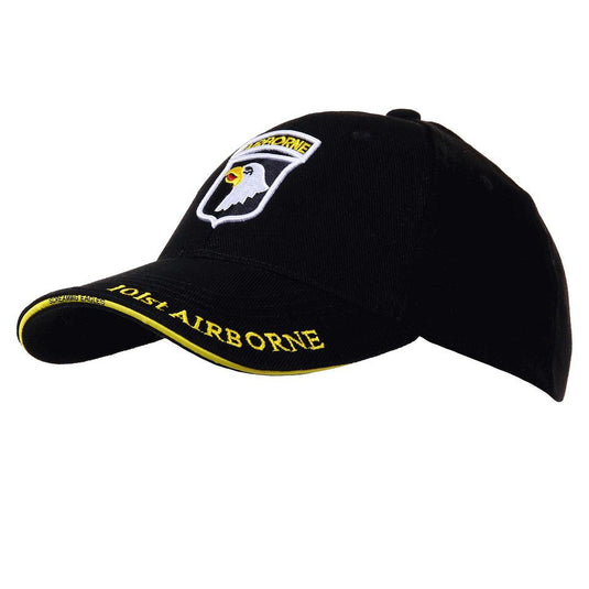 Baseball cap 101st Airborne Army ricamato Nero 