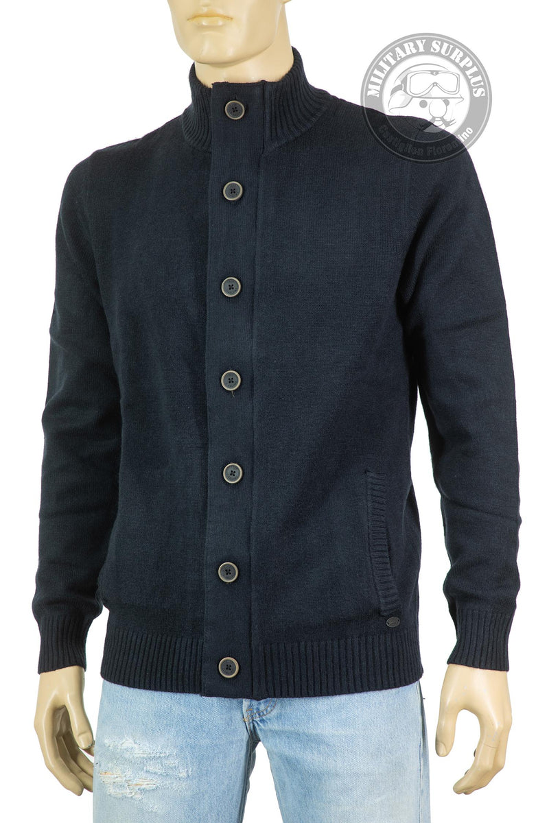Load image into Gallery viewer, Smithy's maglia cardigan uomo con bottoni e zip Blu Navy 
