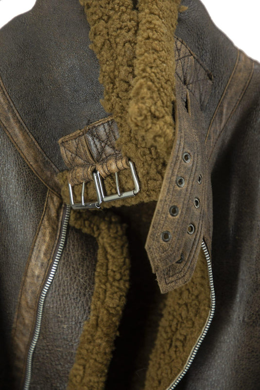Giacca sheep skin uomo vintage taglia l 