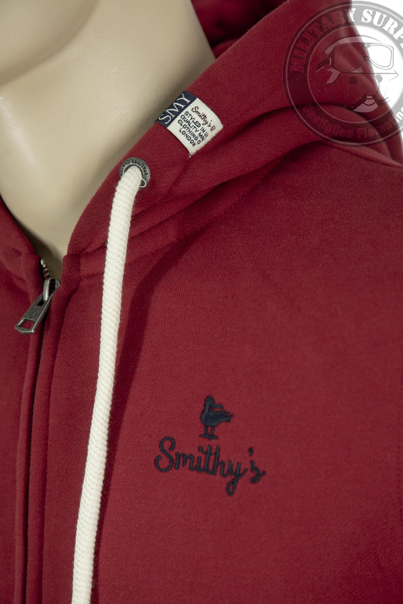 Carica immagine in Galleria Viewer, Smithy's felpa uomo cappuccio e zip rosso mattone 
