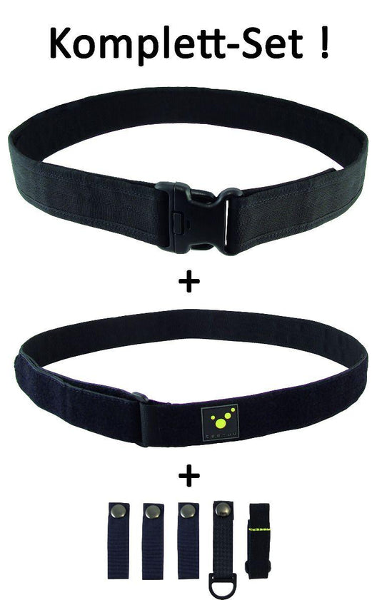 BLACK BELT cinturone in cordura con sottocintura a velcro 