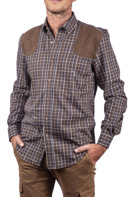 camicia sologne uomo a quadri marrone 