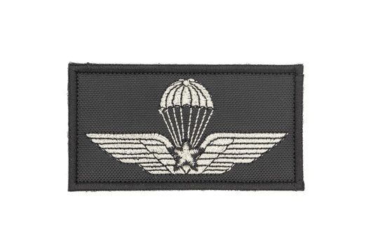 Ricamo brevetto paracadutista militare con stella 8,5x4,5 cm nero 