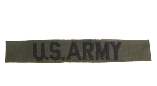 US ARMY ricamato name tape VERDE OLIVA 
